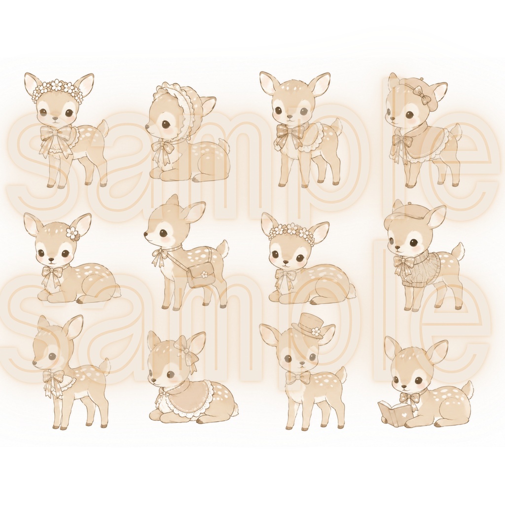 かわいい動物素材集 132種類|犬、ねこ、うさぎ、りす、おおかみ、ハムスター、アルパカ、ことり、ユニコーン、ひつじ、鹿|透明背景PNG|水彩クリップアート