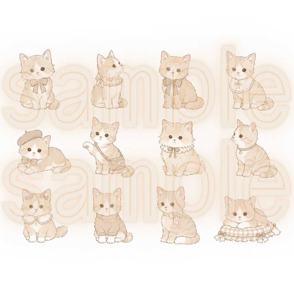 かわいい動物素材集 132種類|犬、ねこ、うさぎ、りす、おおかみ、ハムスター、アルパカ、ことり、ユニコーン、ひつじ、鹿|透明背景PNG|水彩クリップアート