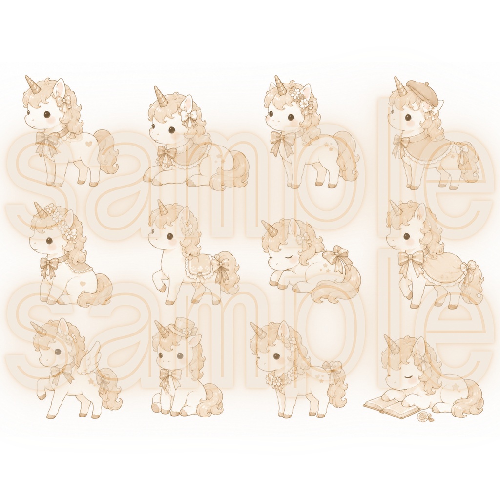 かわいい動物素材集 132種類|犬、ねこ、うさぎ、りす、おおかみ、ハムスター、アルパカ、ことり、ユニコーン、ひつじ、鹿|透明背景PNG|水彩クリップアート