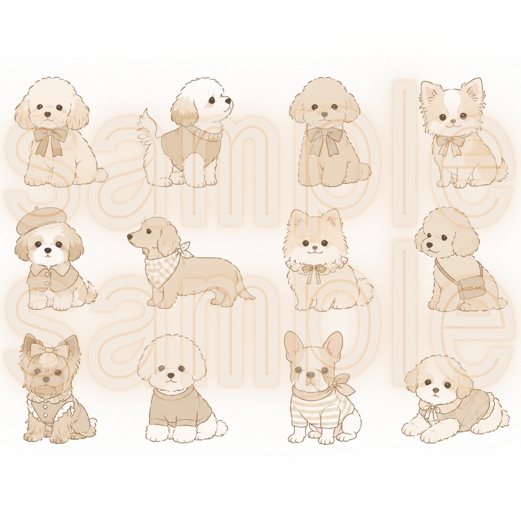 かわいい動物素材集 132種類|犬、ねこ、うさぎ、りす、おおかみ、ハムスター、アルパカ、ことり、ユニコーン、ひつじ、鹿|透明背景PNG|水彩クリップアート