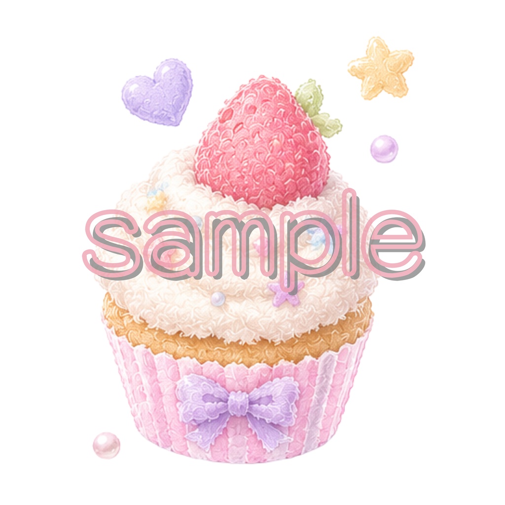 ゆめかわスイーツクリップアート 9種類セット|くま・アイス・ドーナツ|透明背景PNG