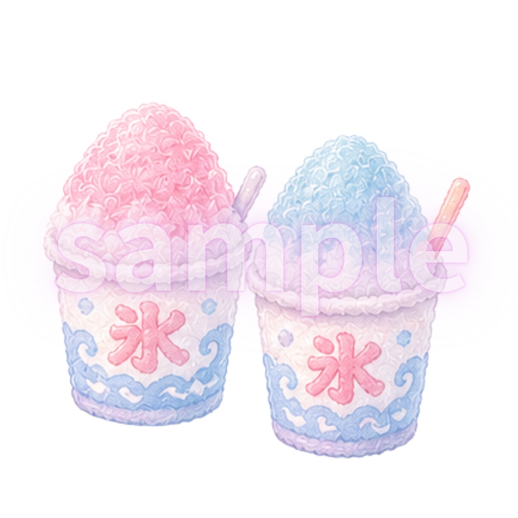 ゆめかわ夏祭りクリップアート 12種類セット|花火・りんご飴・金魚すくい|透明背景PNG