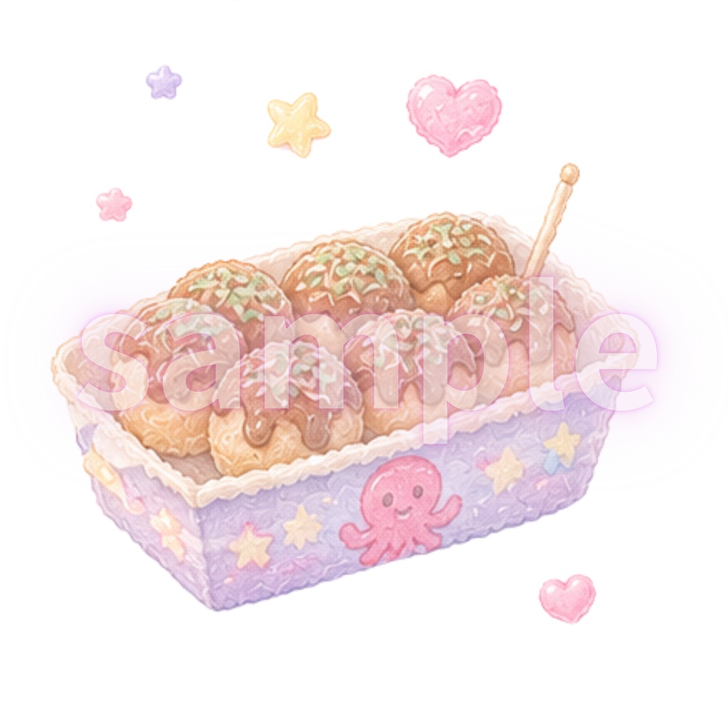 ゆめかわ夏祭りクリップアート 12種類セット|花火・りんご飴・金魚すくい|透明背景PNG