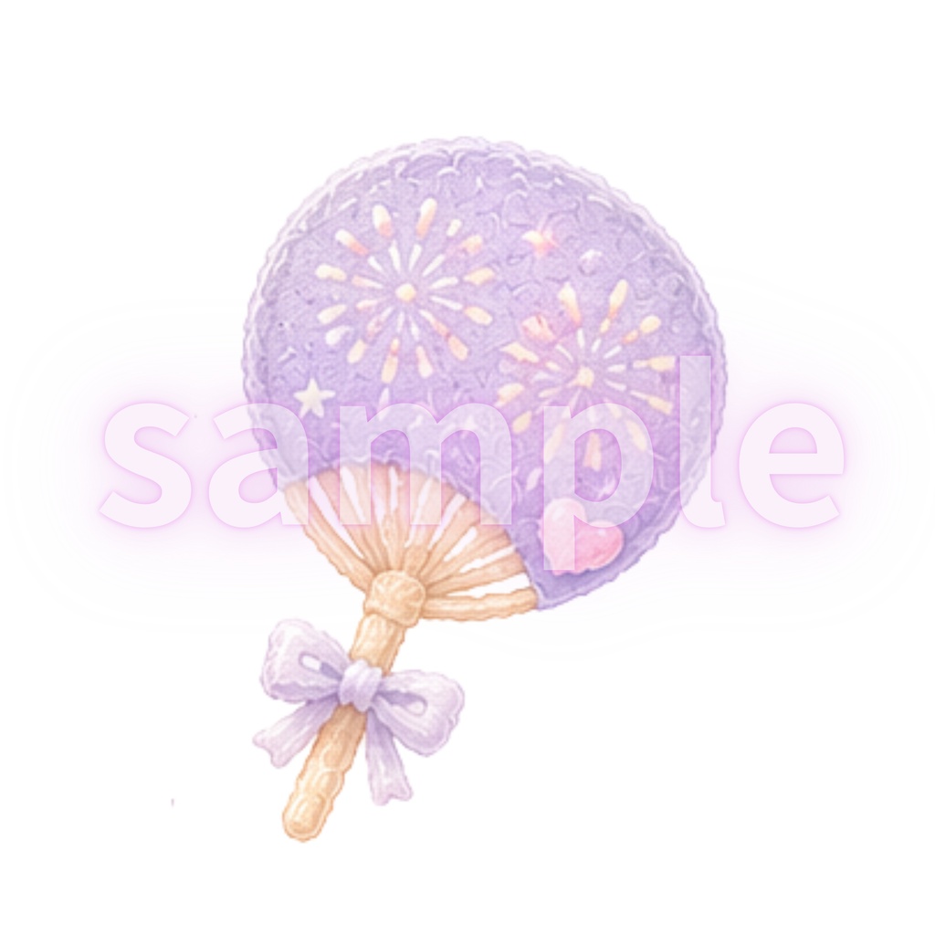 ゆめかわ夏祭りクリップアート 12種類セット|花火・りんご飴・金魚すくい|透明背景PNG