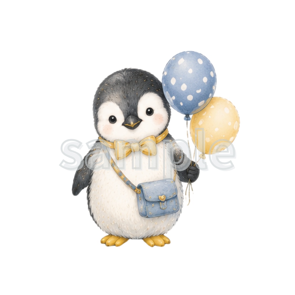 水色・黄色 うさぎ・りす・いるか・ひつじ・小鳥・ペンギン・85点CLIPart・クリップアート