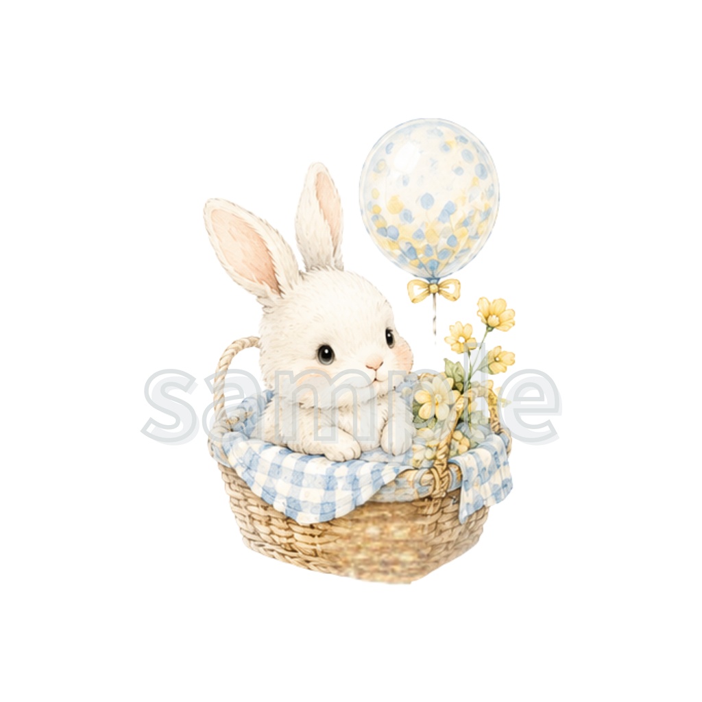 水色・黄色 うさぎ・りす・いるか・ひつじ・小鳥・ペンギン・85点CLIPart・クリップアート