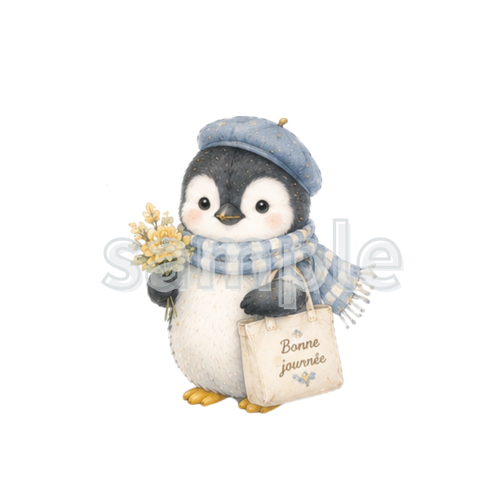 水色・黄色 うさぎ・りす・いるか・ひつじ・小鳥・ペンギン・85点CLIPart・クリップアート