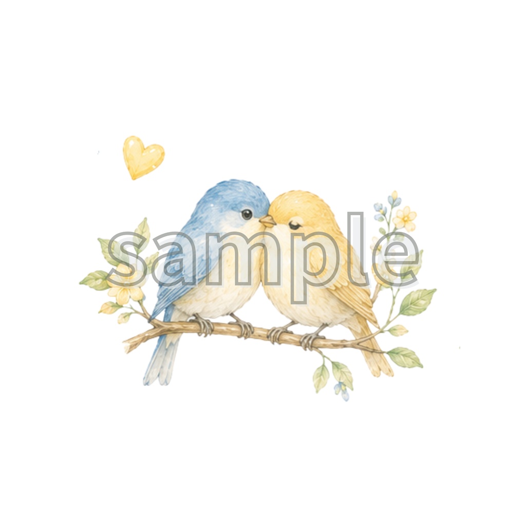 水色・黄色 うさぎ・りす・いるか・ひつじ・小鳥・ペンギン・85点CLIPart・クリップアート