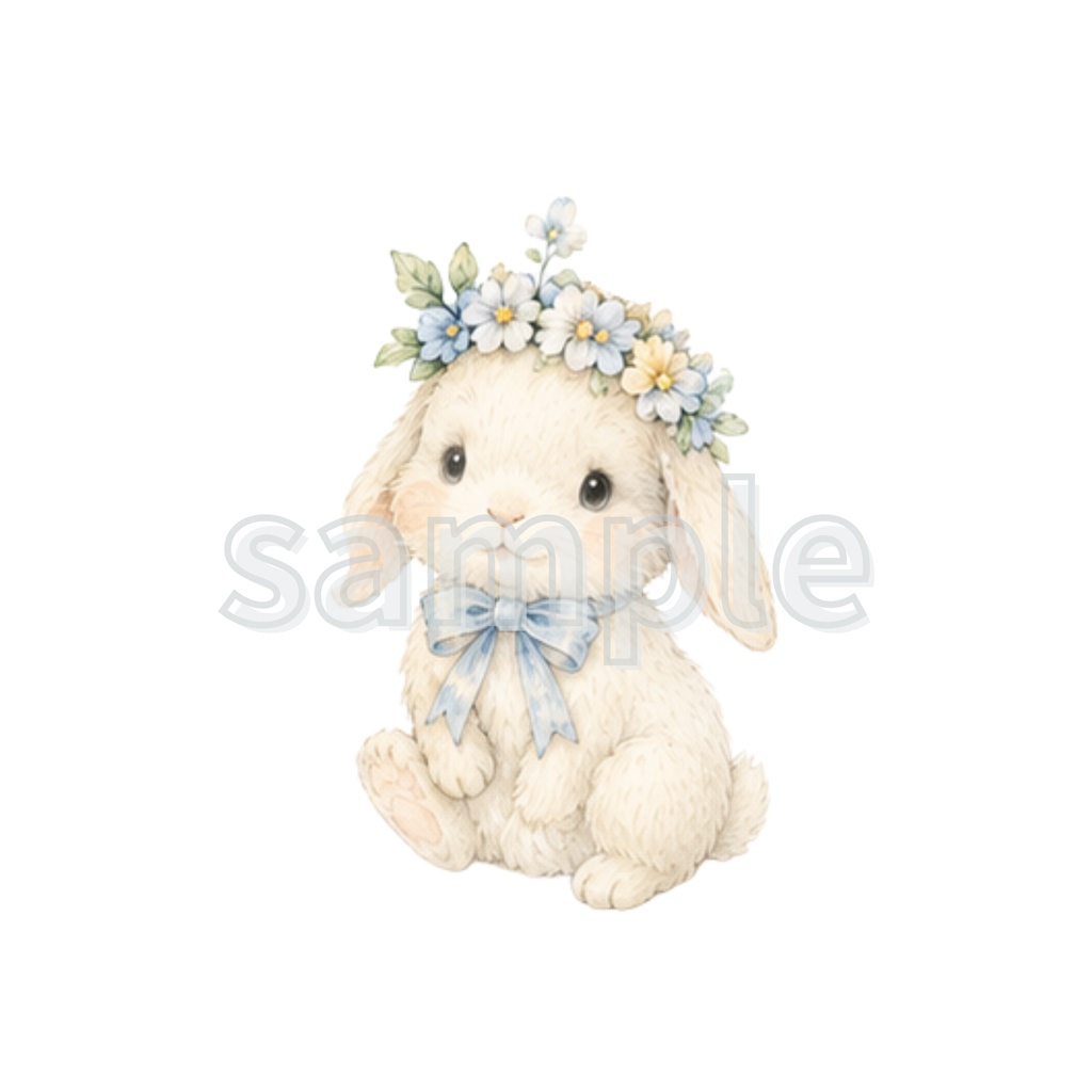 水色・黄色 うさぎ・りす・いるか・ひつじ・小鳥・ペンギン・85点CLIPart・クリップアート