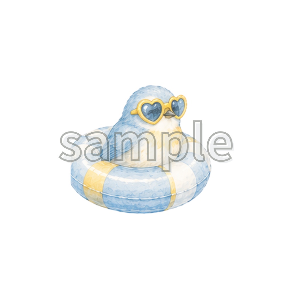 水色・黄色 うさぎ・りす・いるか・ひつじ・小鳥・ペンギン・85点CLIPart・クリップアート