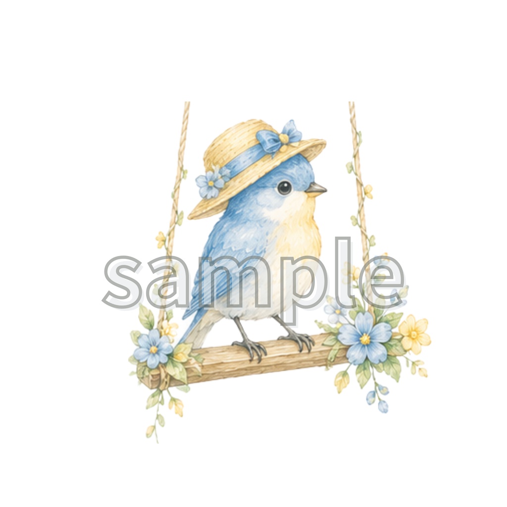 水色・黄色 うさぎ・りす・いるか・ひつじ・小鳥・ペンギン・85点CLIPart・クリップアート
