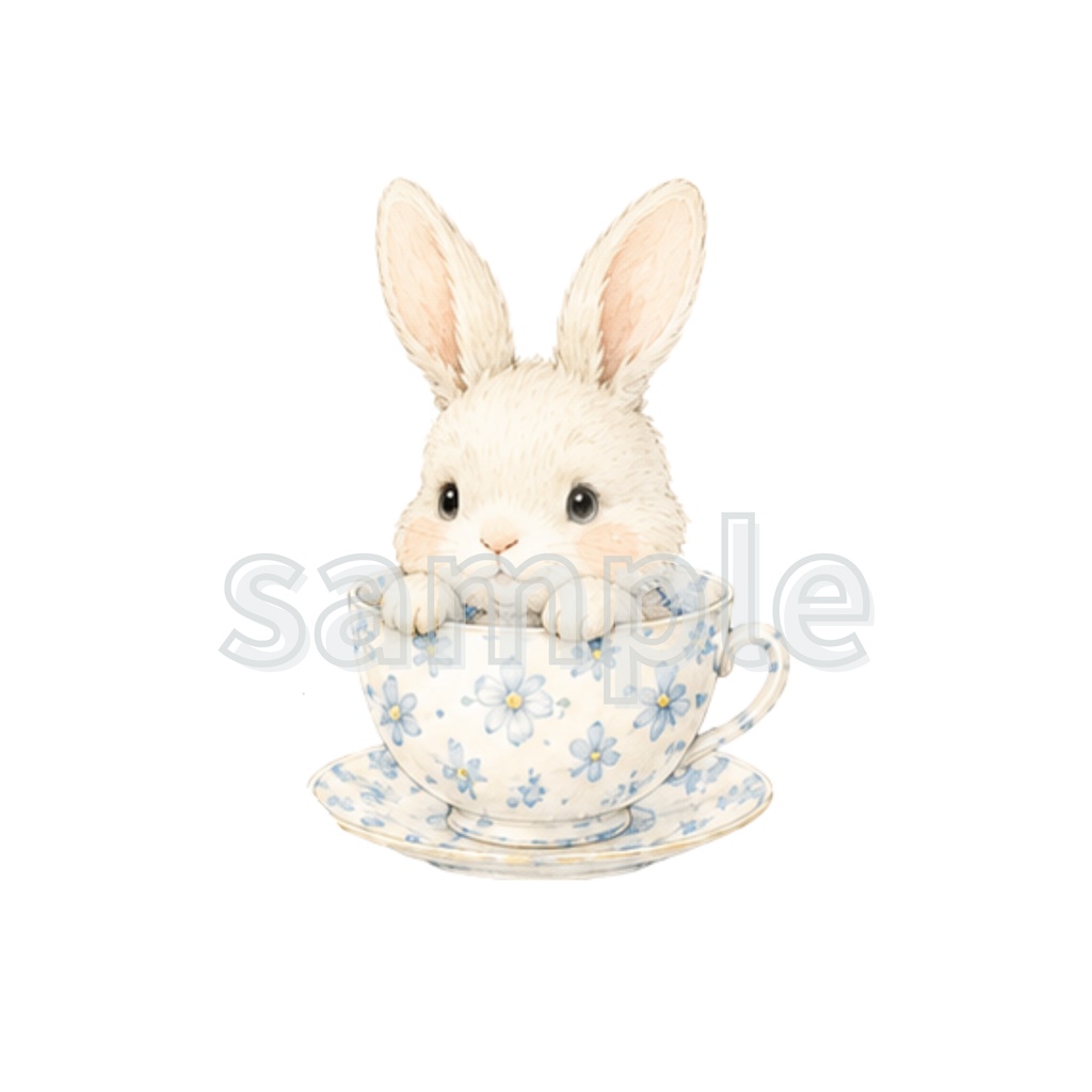 水色・黄色 うさぎ・りす・いるか・ひつじ・小鳥・ペンギン・85点CLIPart・クリップアート