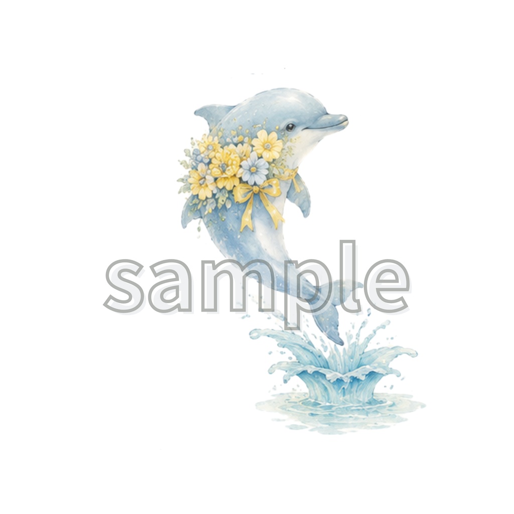 水色・黄色 うさぎ・りす・いるか・ひつじ・小鳥・ペンギン・85点CLIPart・クリップアート