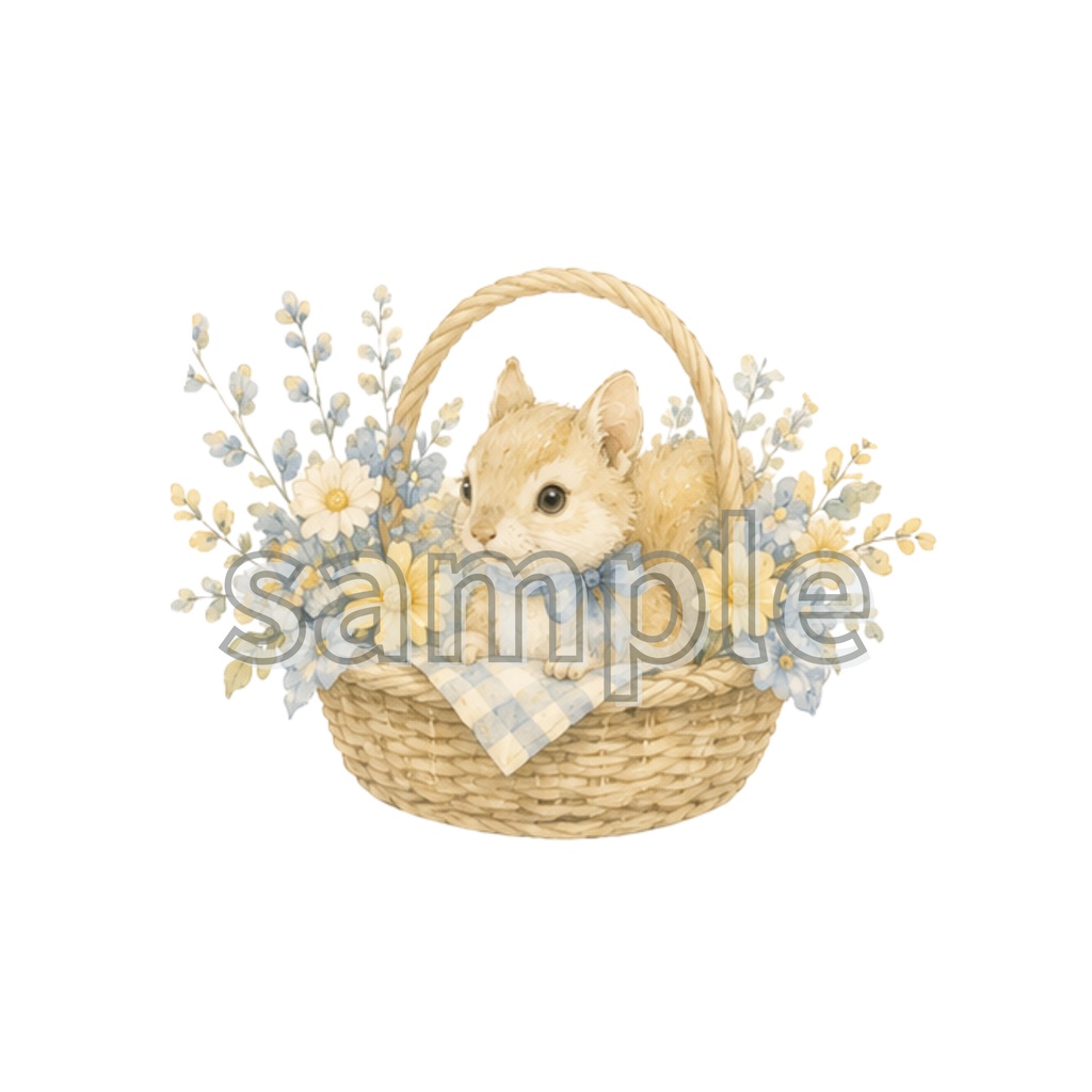 水色・黄色 うさぎ・りす・いるか・ひつじ・小鳥・ペンギン・85点CLIPart・クリップアート