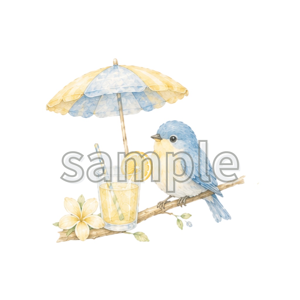水色・黄色 うさぎ・りす・いるか・ひつじ・小鳥・ペンギン・85点CLIPart・クリップアート