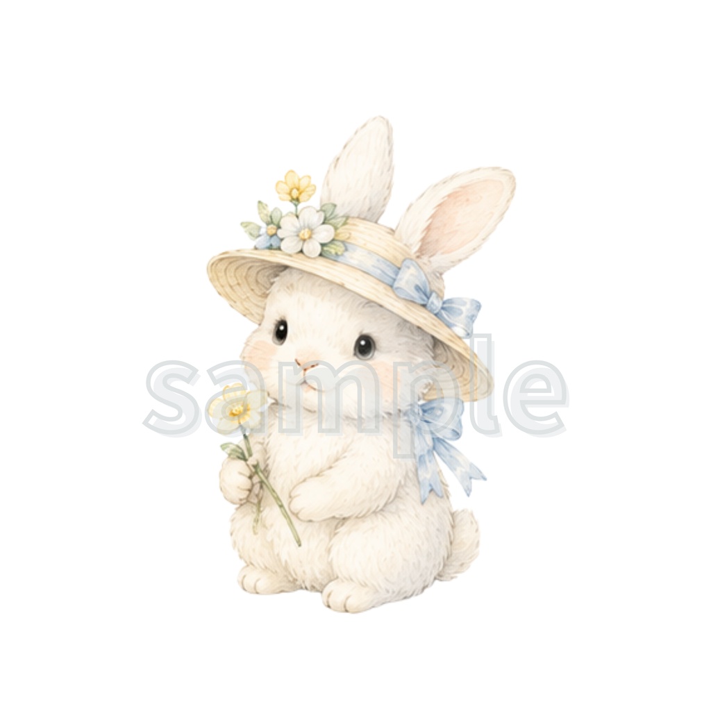 水色・黄色 うさぎ・りす・いるか・ひつじ・小鳥・ペンギン・85点CLIPart・クリップアート
