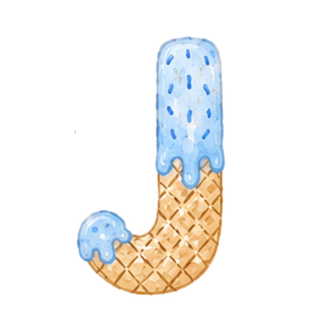 アイスクリームアルファベット CLIPART 6色セット|A〜Z・数字・記号入り|PNG背景透過|全180点以上|商用利用OK