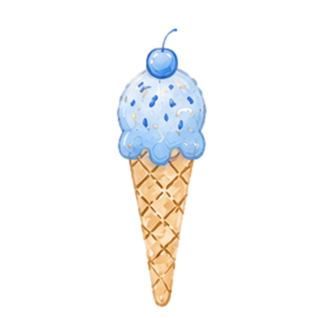アイスクリームアルファベット CLIPART 6色セット|A〜Z・数字・記号入り|PNG背景透過|全180点以上|商用利用OK