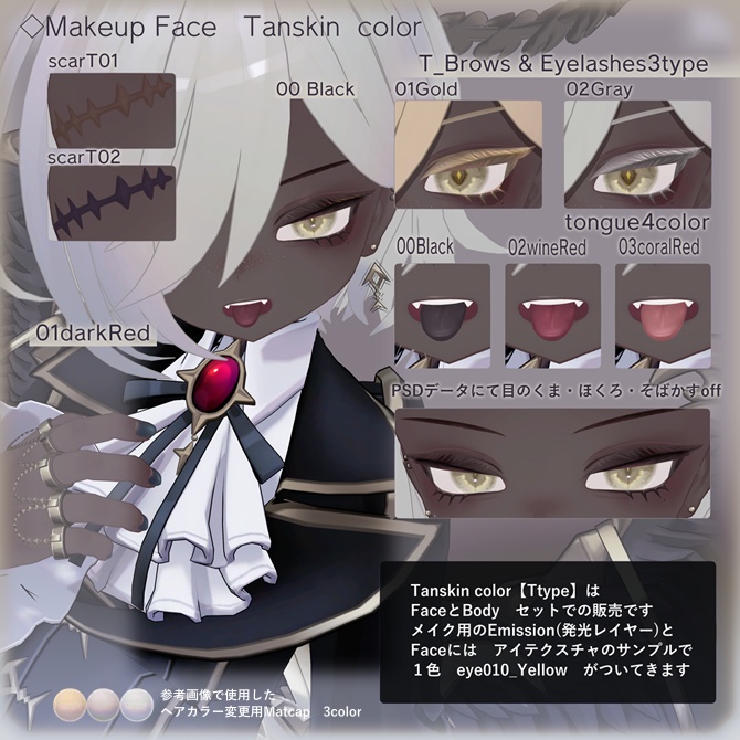 【Nehail/ネハイル用】Noirdia Body&Makeup&Eye Texture