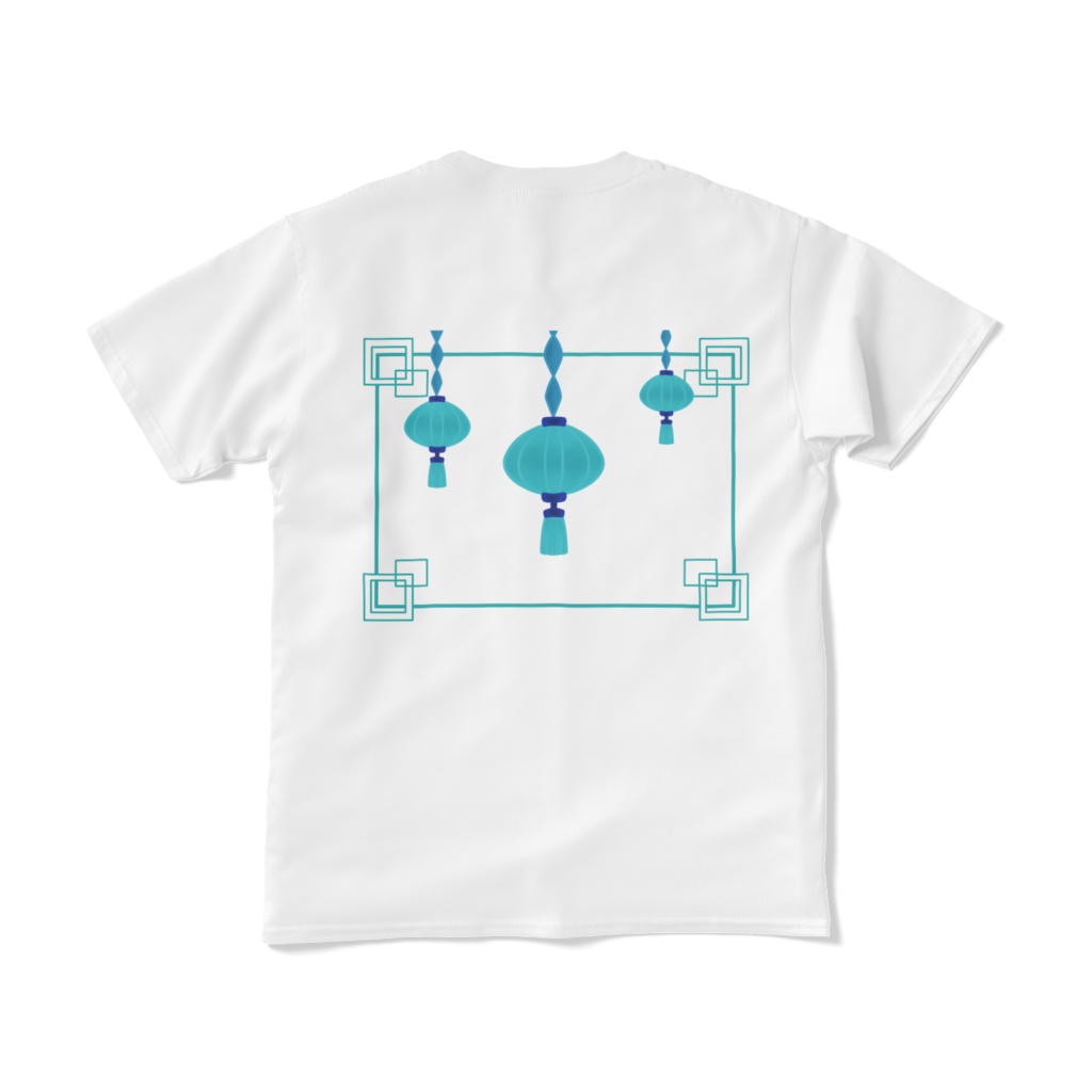 半袖Tシャツ 白 青中華