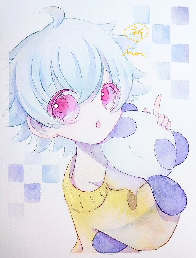 ユキミキちゃん 透明水彩