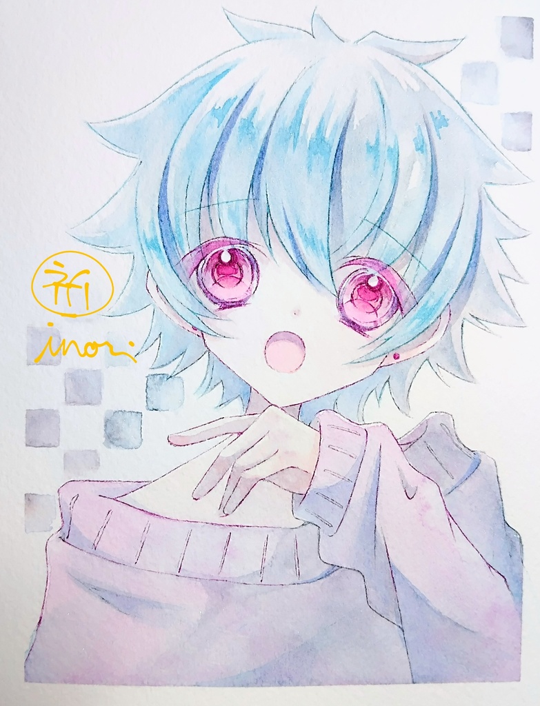 ユキミキちゃん 透明水彩