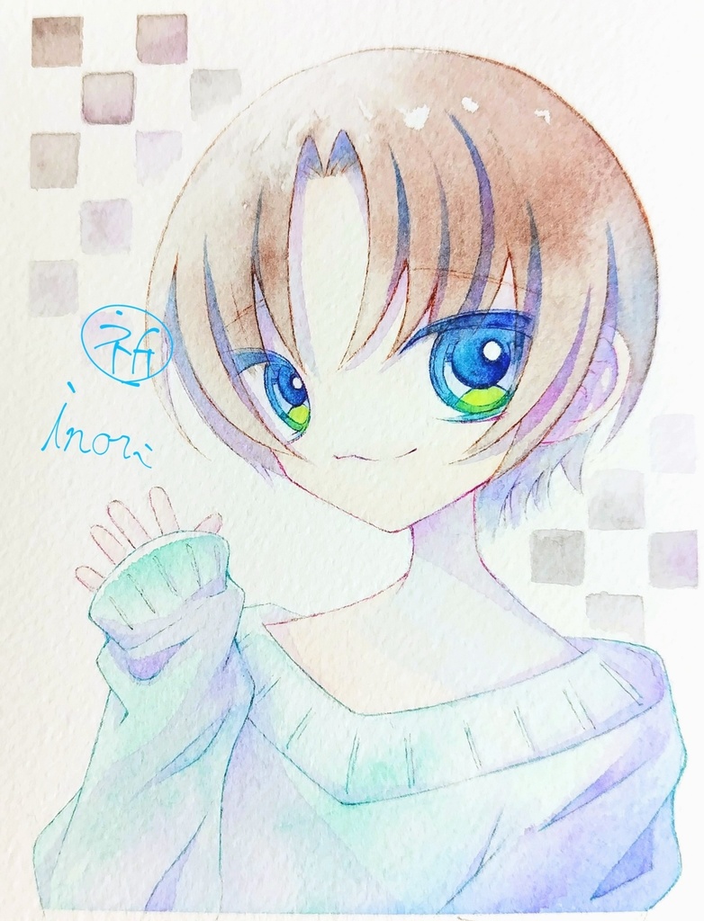 ユキミキちゃん 透明水彩