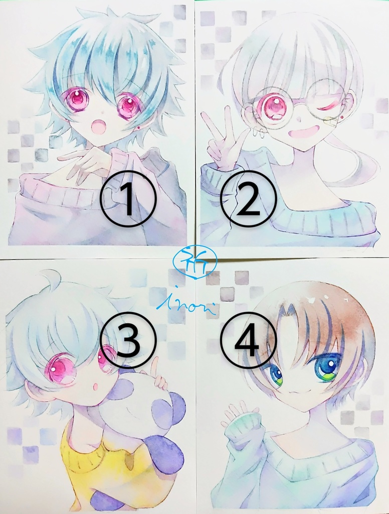 ユキミキちゃん 透明水彩