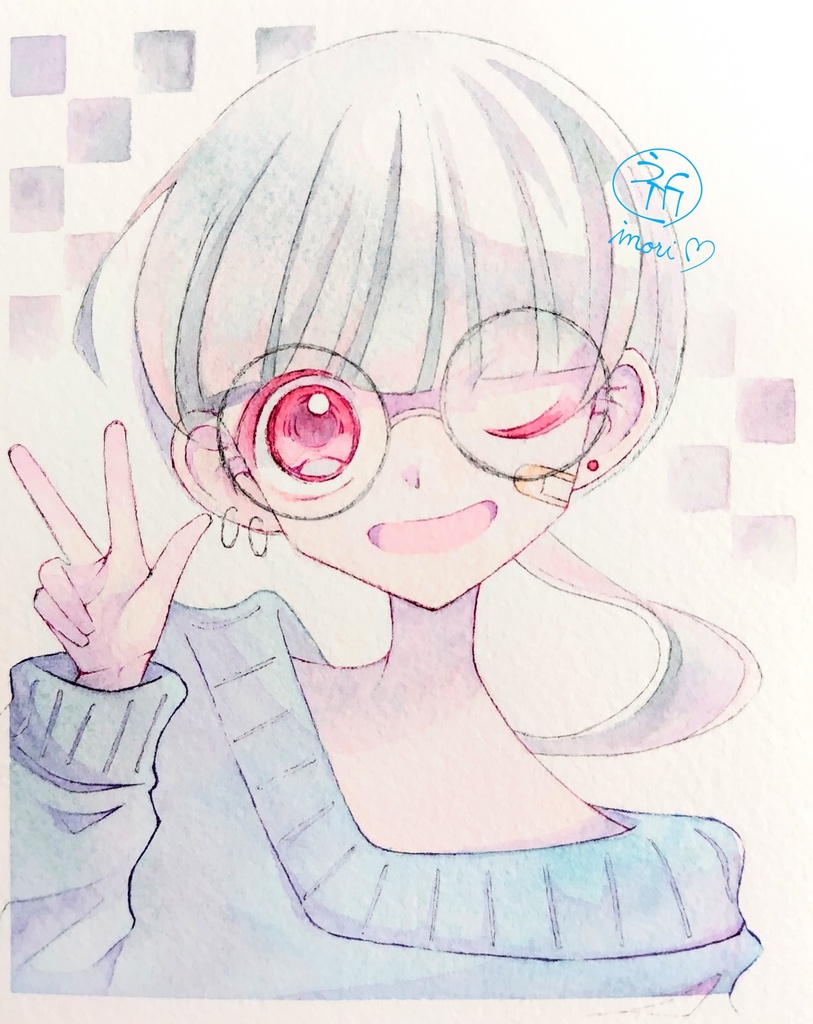 ユキミキちゃん 透明水彩