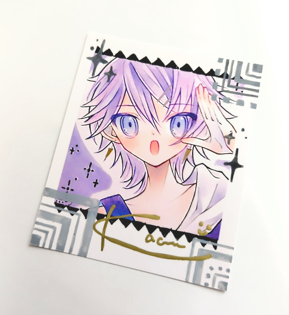 インスタントフォト風カード 手描きデコ有り無し