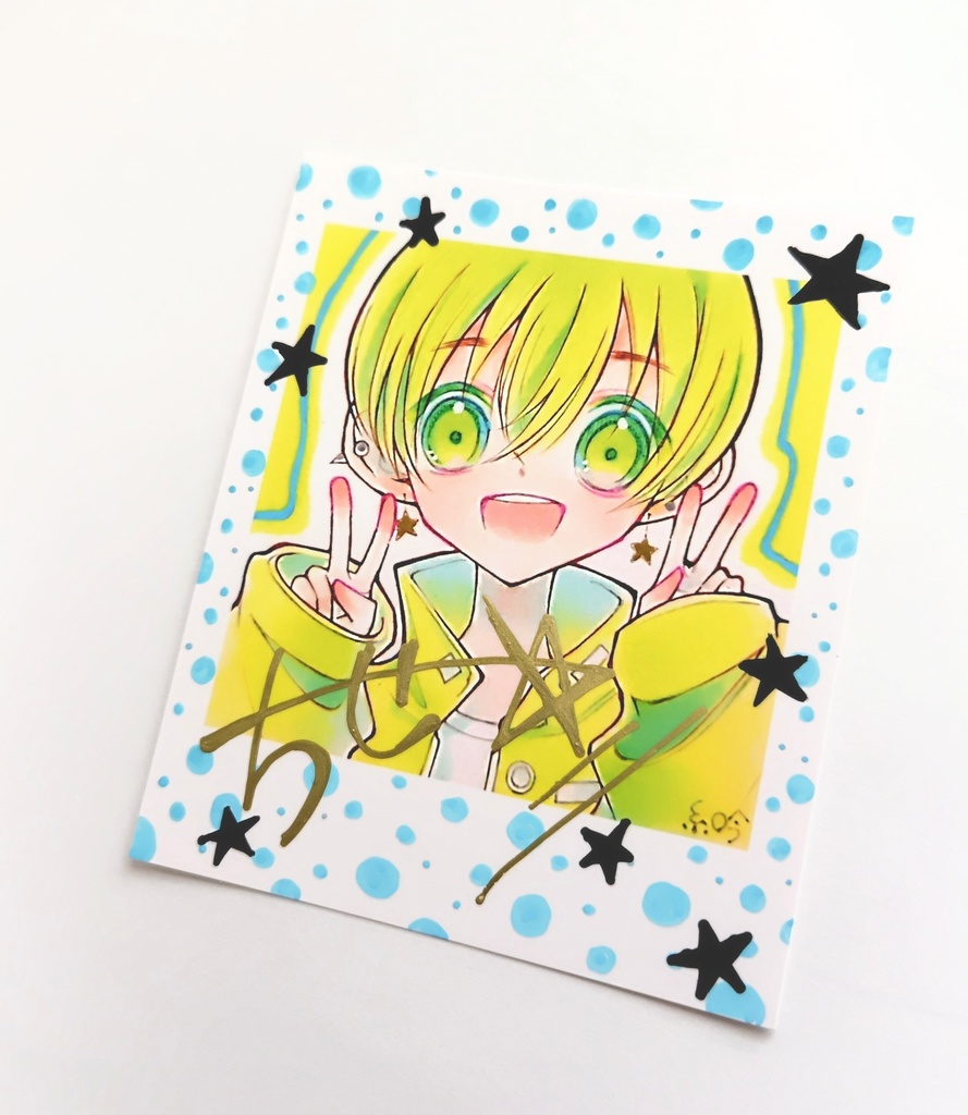 インスタントフォト風カード 手描きデコ有り無し
