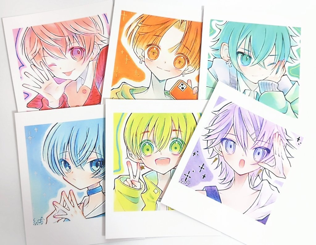 インスタントフォト風カード 手描きデコ有り無し