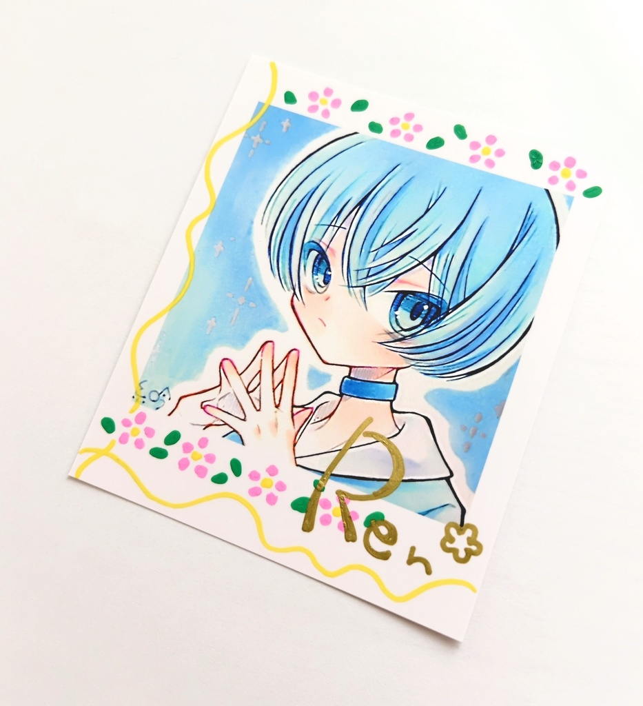 インスタントフォト風カード 手描きデコ有り無し
