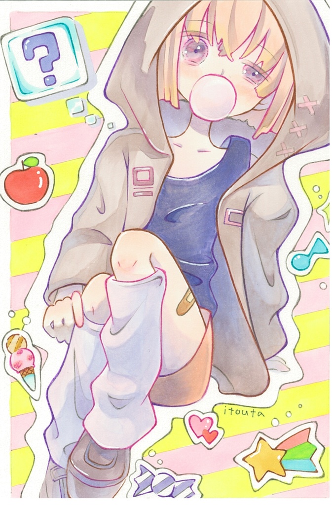 【フレームレス】はがきサイズ　イラスト原画