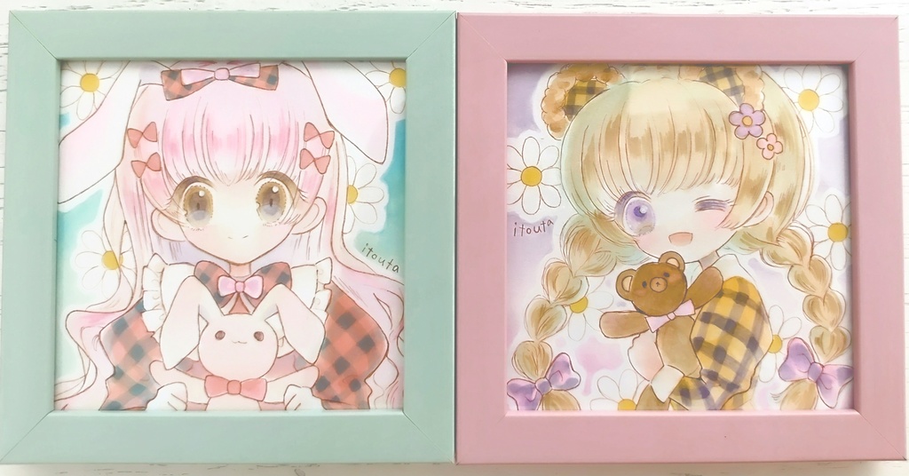 ミニ額　うさちゃん🐰　くまちゃん🐻