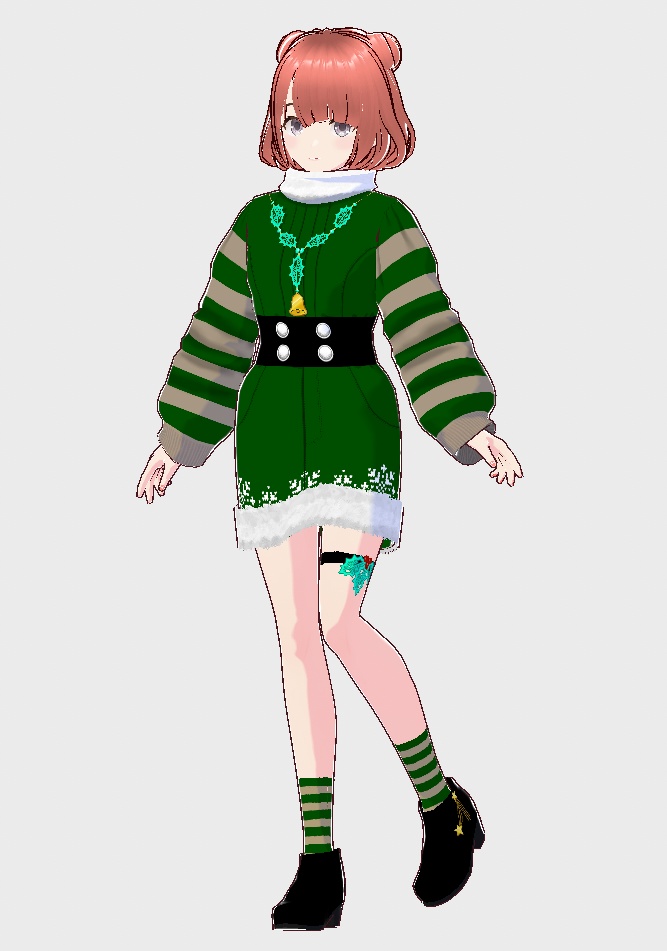 ■Vroid■2022Xmas'ワンピース・ミニスカートセット