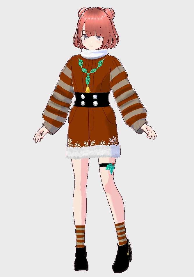 ■Vroid■2022Xmas'ワンピース・ミニスカートセット