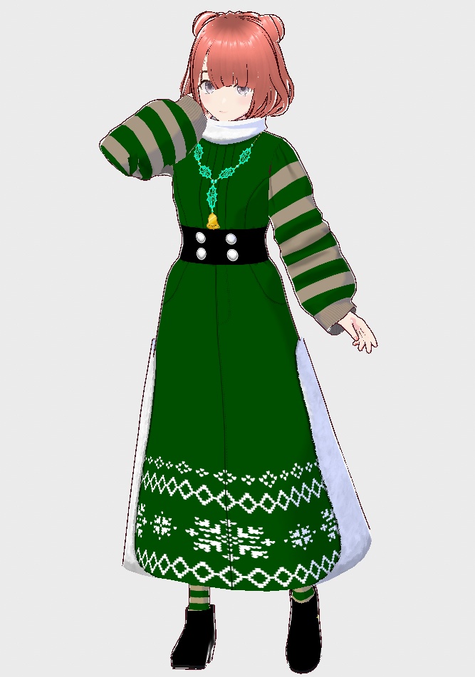 ■Vroid■2022Xmas'ワンピース・ロングスカートセット