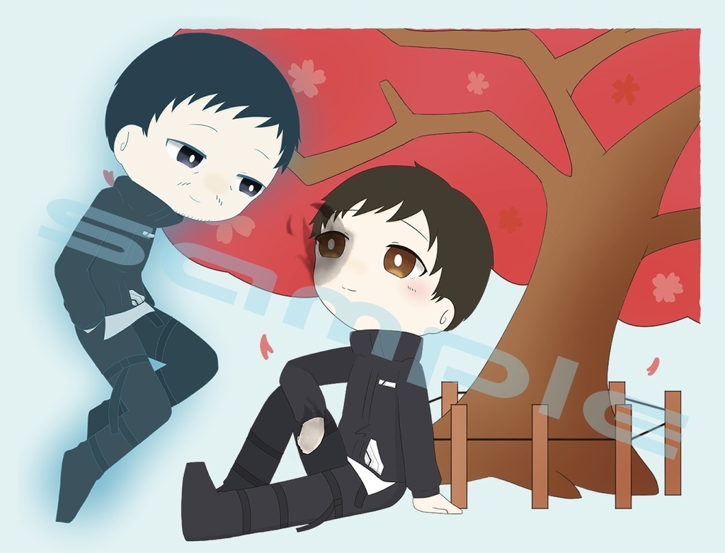 K暁　赤い桜　アクリルジオラマ