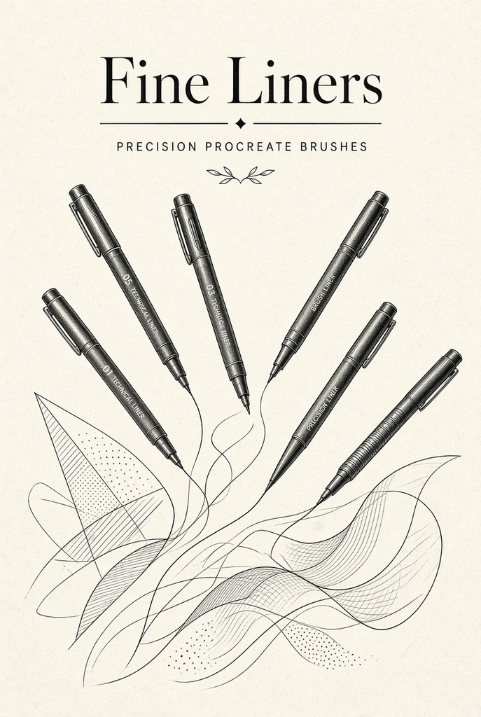 Procreate用の精密な細線＆ソフトパステルブラシの洗練されたコレクション