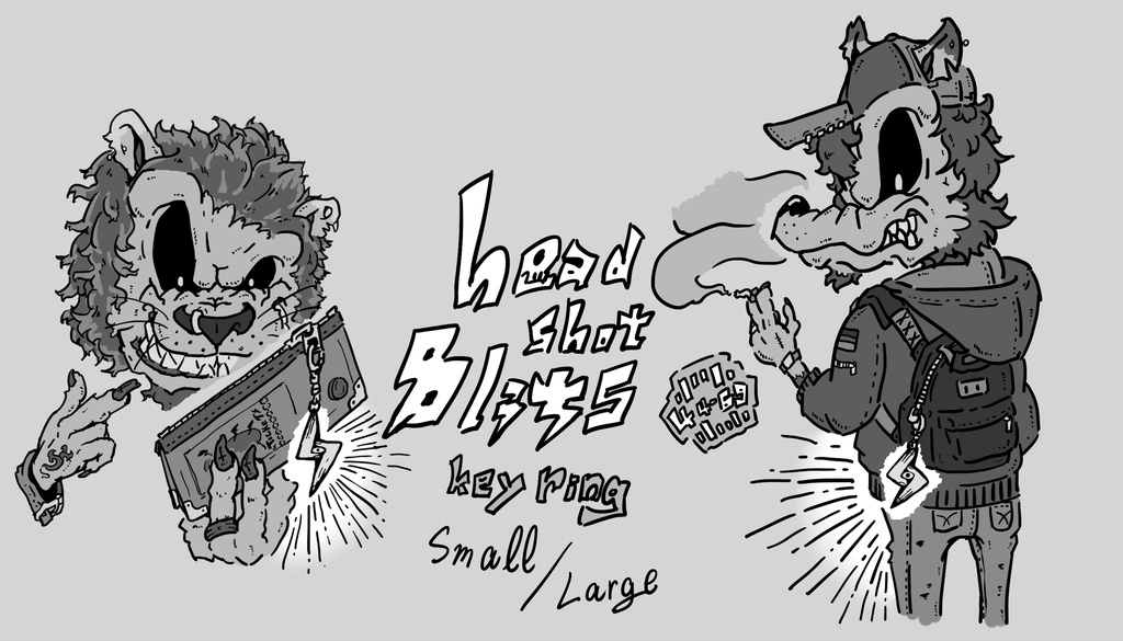 head shot blits keyring(Large)