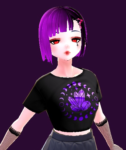 Vroid girl goth short Tee 7 texture pack
