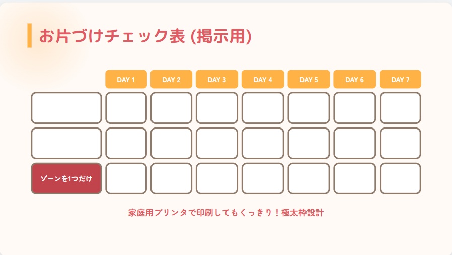 【3〜8歳向け】1日3分|貼るだけ7日|ガミガミ卒業!お片づけ習慣化キット(PDF)