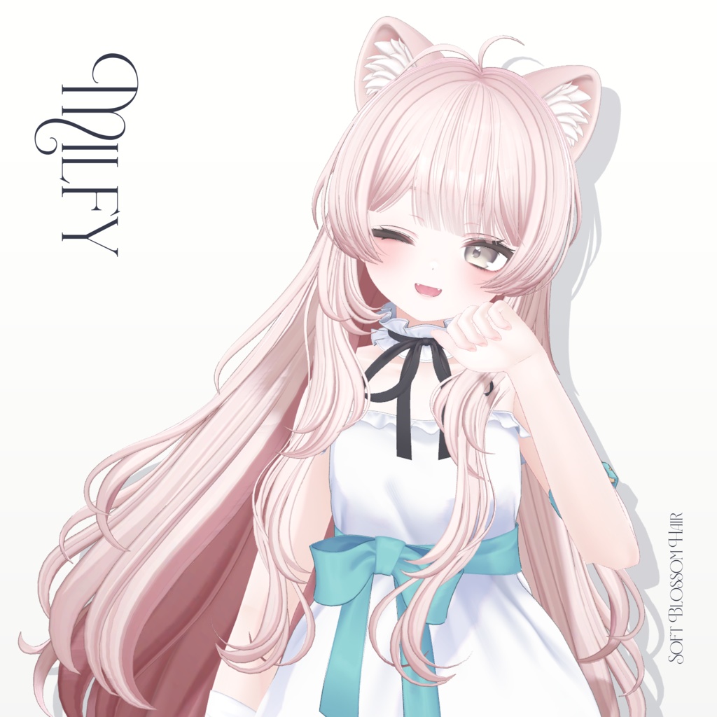 【VRC Hair】Soft Blossom Hair 【7 avatars】