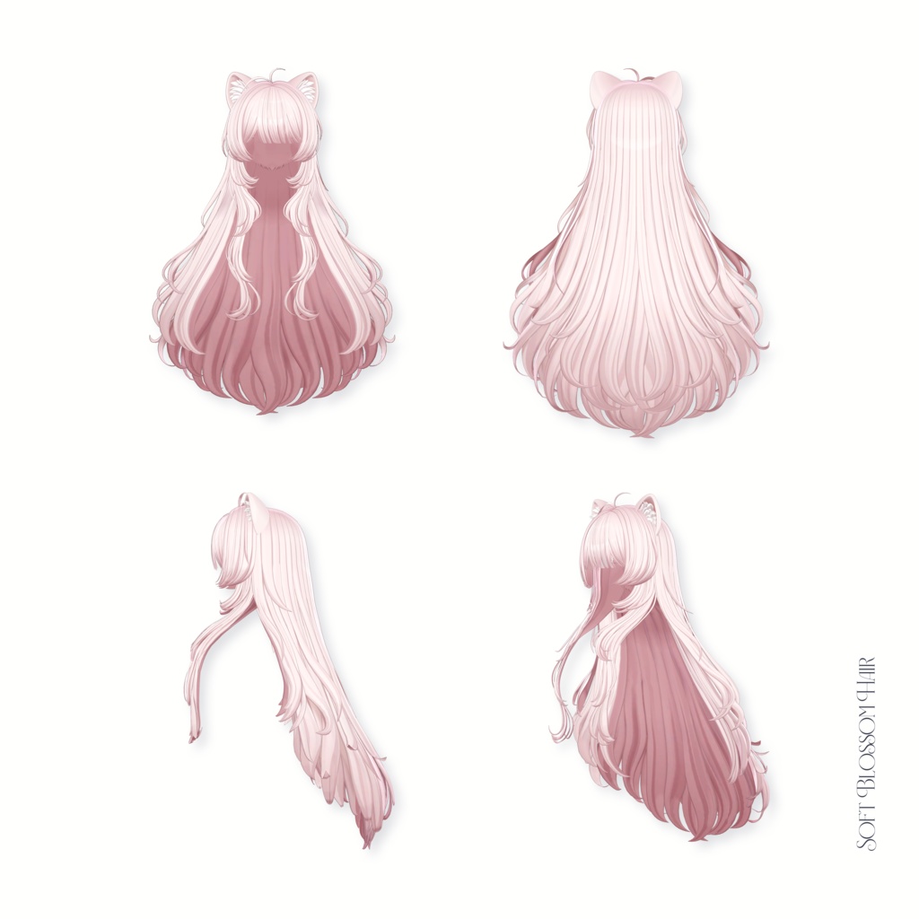 【VRC Hair】Soft Blossom Hair 【7 avatars】