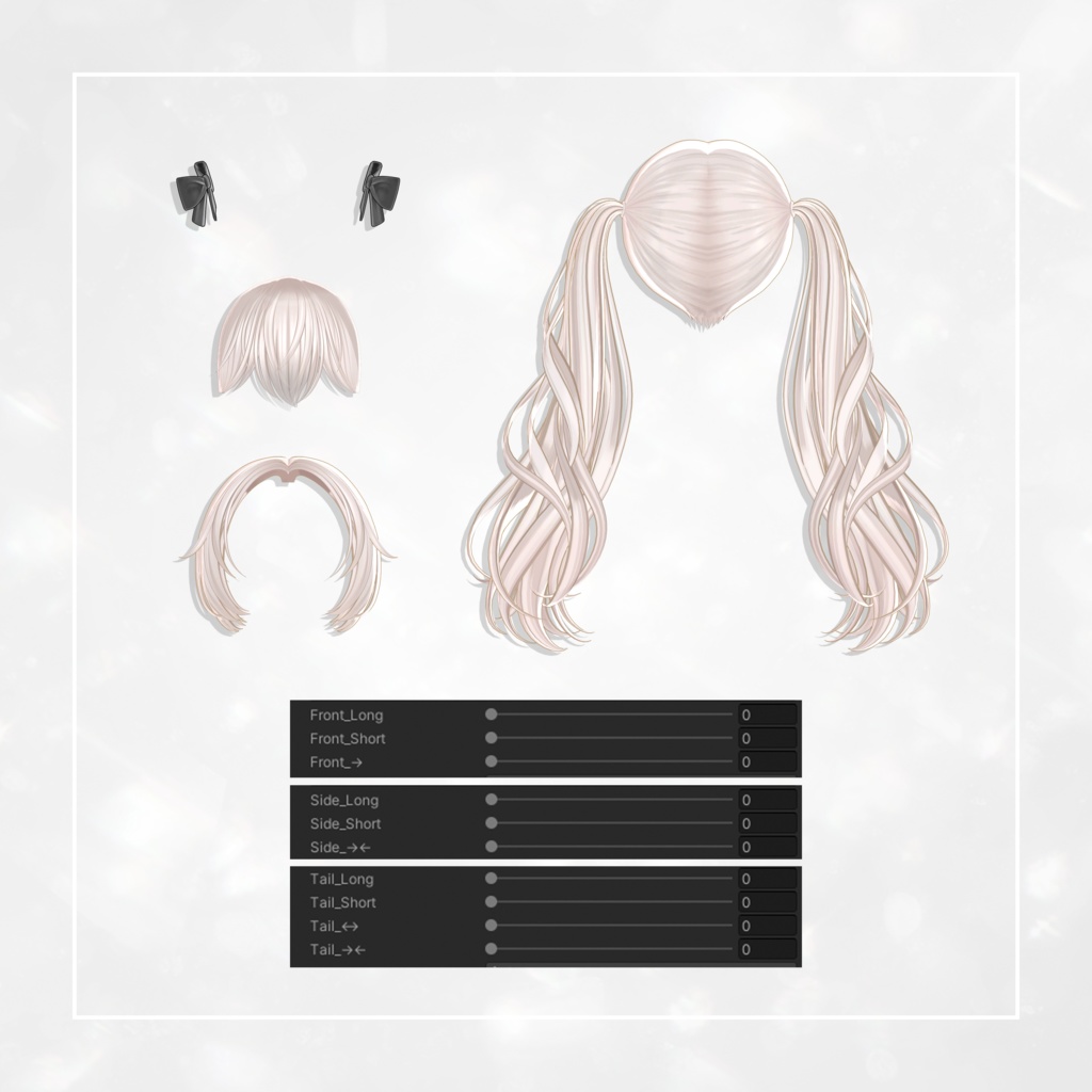 🎀SALE🎀【9 avatars】TwinTail Hair 【VRC Hair】