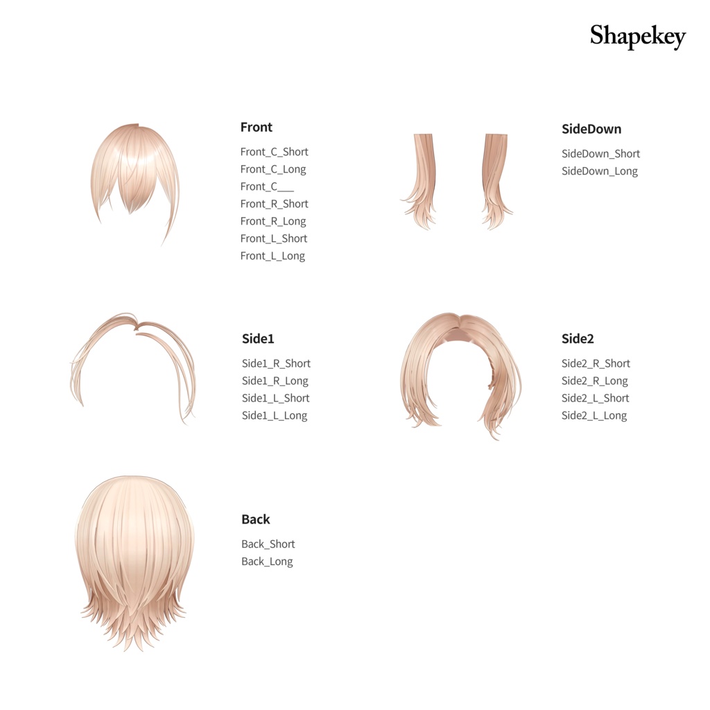🎀SALE🎀【VRC Hair】WolfCut【9 Avatars】