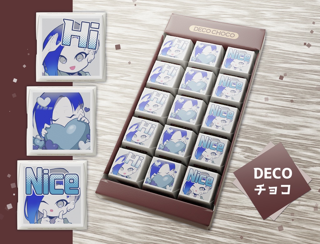 【創作】アシメちゃんDECOチョコ