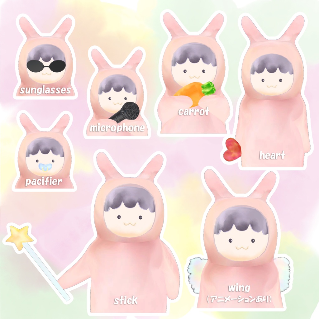 【VRChat想定】こえりょん -Coelhon- usagi no kigurumi【オリジナル3Dアバター】