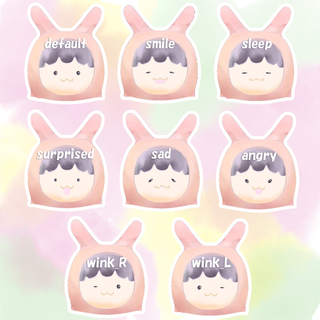 【VRChat想定】こえりょん -Coelhon- usagi no kigurumi【オリジナル3Dアバター】